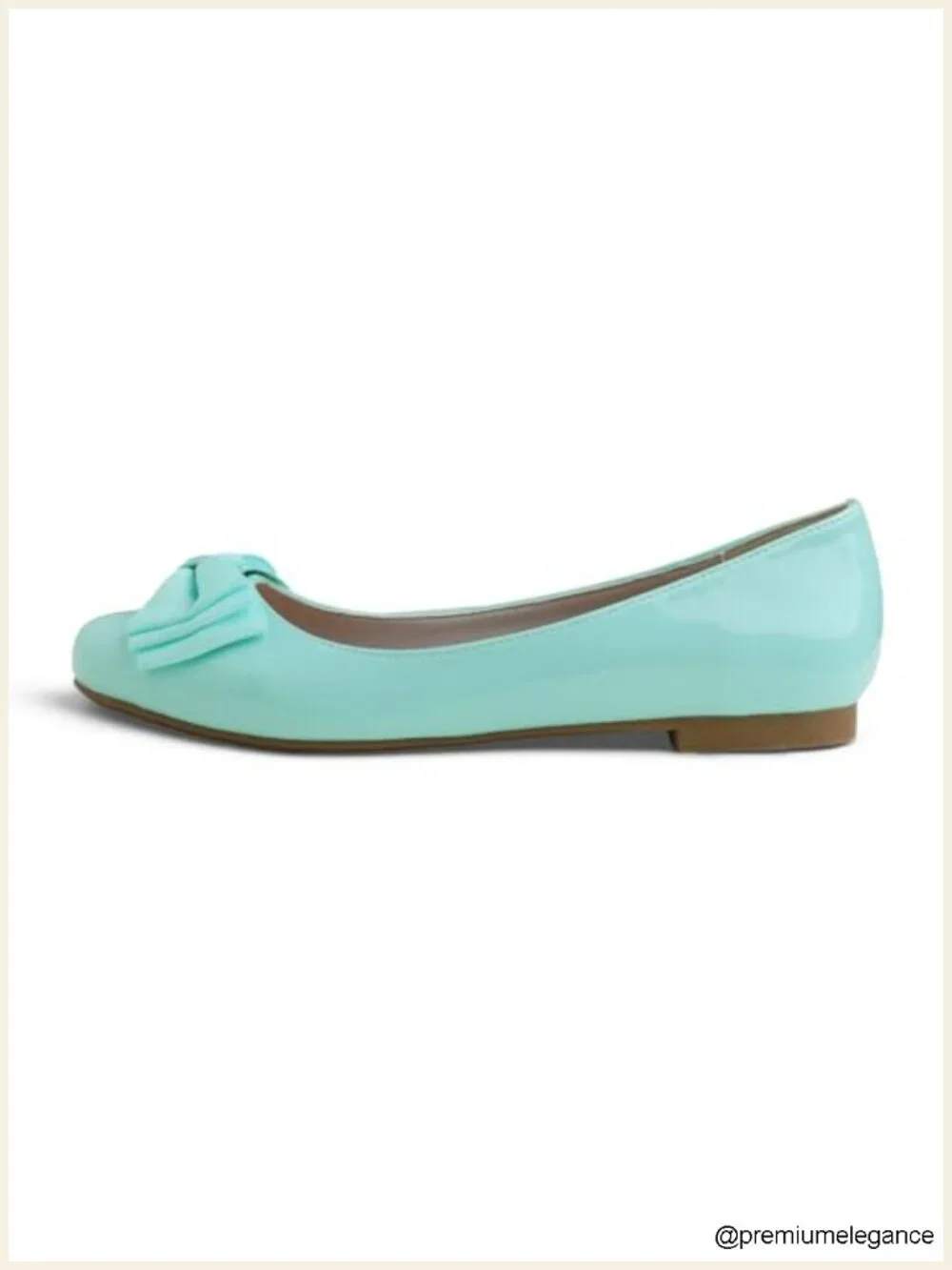 Synthetic Bow Trim Ballet Flats Round Toe Slip On Narrow Fit